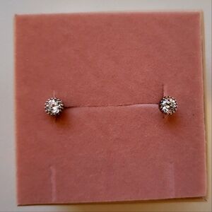 Gold and cubic zirconia stud earrings BNIB
